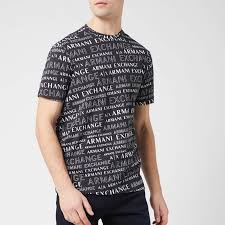We are thrilled to introduce the armani exchange spring summer 2021 advertising campaign shot in black and white by adriano russo. Armani Exchange Men S All Over Logo T Shirt Black Thehut Com
