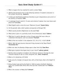 • read each question carefully and choose the best answer. Elementary Quiz Bowl Study Guide 1 Trivia Questions And Answers Knowledge Quiz Study Guide