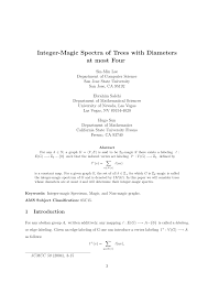 Back them up with references or personal experience. Pdf Integer Magic Spectra Of Trees With Diameter At Most Four