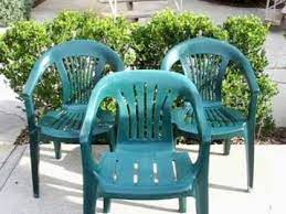 Budget Garden Howto Restoring Those Basic Plastic Patio Chairs On The Cheap Plastic Patio Furniture Painting Patio Furniture Homemade Outdoor Furniture
