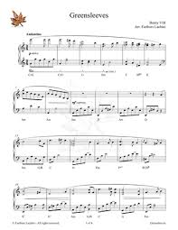 Here's a simplified chord chart with chords you can use to play the campfire version of this song: Greensleeves 2 Piano Sheet Music