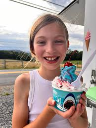 Shark week starts Sunday! Starting today, try our “shark bite” for $4.  Comes with berry juice, lemon lime soda, a gummy shark, and cherry syrup. I  do not own the music.