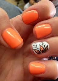 Half Flower Cute Nail Art Designs Orange Nail Art Cute Nail Art