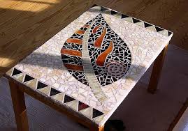 Leaf Table Mosaic Crafts Mosaic Furniture Mosaic Projects