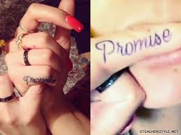 A pinky promise between siblings is one thing, but a tattoo of a pinky promise takes it to a whole other level of promise. 7 Promise Tattoo Photos Meanings Steal Her Style