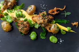 Iced cucumber soup with feta cheese crumble. Broccoli Tempura From Raymond Blanc Fine Dining Recipes Delicious Vegan Recipes Best Vegetarian Recipes