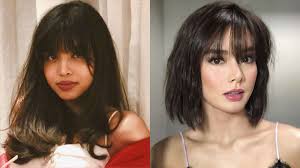 Long hair with bangs can change the appearance of your hairstyle without sacrificing long hair. Shoulder Length Kathryn Bernardo Short Hair Novocom Top