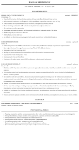 Data Center Engineer Resume Sample Mintresume