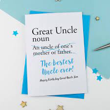 Maybe you would like to learn more about one of these? Great Uncle Personalised Birthday Card By A Is For Alphabet Notonthehighstreet Com