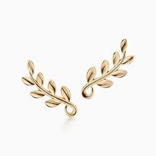 Paloma Picasso Olive Leaf Band Ring In 18k Gold Tiffany Co In 2020 Climber Earrings Silver Ear Jacket Tiffany Earrings