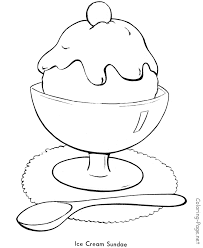 A Summer Ice Cream Sundae Ice Cream Coloring Pages Food Coloring Pages Shape Coloring Pages