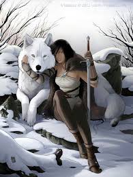Maybe you would like to learn more about one of these? White Wolf With Woman Warrior Sword Snow Digital Art Fantasy Digital Art Fantasy Fantasy Wolf Fantasy Characters