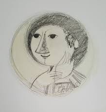 1970s Bjørn Wiinblad Boy Sketch