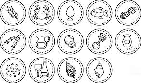 Allergene Nach Eu Kennzeichnungspflicht Als Piktogramme Lizenzfreies Allergene Nach Eukennzeichnungspflicht Als Piktogramme S Piktogramm Kennzeichnung Grafiken