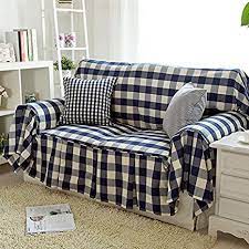 Check out plaid sofa photo galleries full of ideas for your home, apartment or office. Amazon De Osy Blau Plaid Sofa Stoff Baumwolle Slip Sofa Stoff Sofa Cover 180 260cm