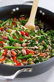 Ground Turkey Stir Fry With Greens Beans Kale Recipe Healthy Turkey Mince Recipes Turkey Mince Recipes Delicious Healthy Recipes