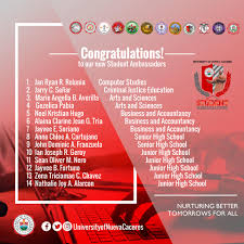 From 1st to #1! We provide relevant training to our students that develops  their confidence and enhance their social skills. The UNC Student  Ambassadors are our well-selected team that promotes the goodwill