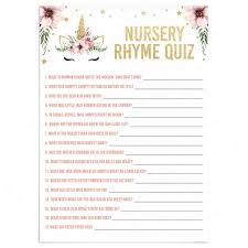 Pink floral baby shower nursery rhyme emoji game guess the nursery rhyme song titles written with emojis. Unicorn Baby Shower Game Nursery Rhyme Quiz Printable Instant Download Littlesizzle