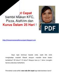 Makan kfc, pizza, aiskrim sambil kurus dalam 25 hari? Cara Diet Cepat Sambil Makan Kfc Dan Kurus Dalam 25 Hari
