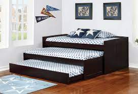 A trundle is a large platform on wheels that tuck under a standard bed to save space. Aaron Triple Daybed Cappuccino By Coaster Furniture Furniturepick