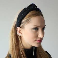 Black Crown With Flower Beads