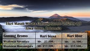 Harga Tiket Masuk Wisata Gunung Bromo Terbaru 2020 Bromotour Co Id