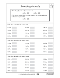 rounding decimals 5th grade math worksheet greatschools