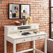 The riverdale hutch, shown above in 59 wide, is an accessory piece for the riverdale desk with seven drawers that offers six adjustable shelves for additional storage. Crosley Campbell Writing Desk Hutch In White Finish Cf6510wh At Tractor Supply Co