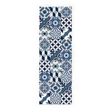 Check spelling or type a new query. Buy Beaumont Large Tiles Vinyl Runner Blue 66x198cm Amara
