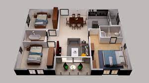 Watch this video for more detail be the first to review small house plans 7×6 with 2 bedrooms cancel reply. 3d Floor Plan Design For Small Area House Plan Design 3 Bedroom And Others Youtube
