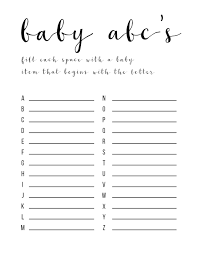 Baby Shower Games Ideas Abc Game Free Printable Paper Trail Design Free Baby Shower Games Classy Baby Shower Disney Baby Shower