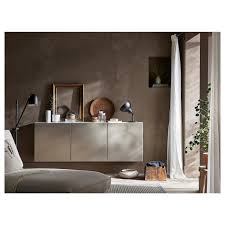 Besta Wall Mounted Cabinet Combination White Riksviken Light Bronze Effect Ikea Wall Mounted Cabinet Ikea Interior