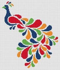 Communication about embroidery on various topics. Abstract Peacock In Rainbow Cross Stitch Pattern The Art Of Cross Stitch