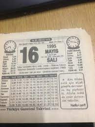 Koleksiyon & efemera > takvim. 16 Mayis 1995 Takvim Yapragi Dogum Gunu Hediyesi Nadir Kitap