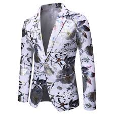 Knowing what to wear with a blue suit can be a difficult and sometimes boring task. Men Blazers Suit Jacket Back White Navy Blue Fashion Floral Printed Blazer Wedding Jacket Mens Suits Blazers Lastest Fashion And Style