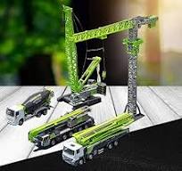 Zoomlion engineering truck machine set 4 pieces incl cranes pump truck  mixer DIECAST MODEL FINISHED TRUCK