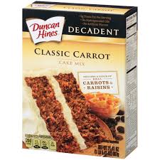 ** if you are not using the duncan hines decadent mix add in 3/4 cup shredded carrot and 1 cup raisins to keywords:: Duncan Hines Decadent Classic Carrot Cake Mix 21 41 Oz Box Walmart Com Walmart Com