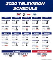 Broadcast Tv Big Part Of Xfl Deals With Espn Fox Printable Nfl Schedule Schedule Printable Marketing Calendar Template
