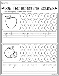 Free Beginning Sounds Dab There Are 3 Free Printable Pages Of Alphabet Letters Beginning Kindergarten Phonics Worksheets Beginning Sounds First Grade Freebies