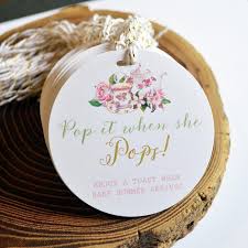 Tea Party Baby Shower Tag Tea Party Decor Personalized Gift Tags Party Favor Tags Baby Shower Favors Champagne Tags Pop It When She Pops Baby Shower Tags Tea Party Baby Shower Baby Shower