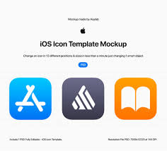 Consistent pack of free ios icons for user interface design that follows apple guidelines. Ios Icon Template Mockup Psd On Behance