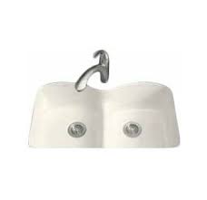 Maybe you would like to learn more about one of these? Kohler K 6626 6u 0 White Langlade 33 Double Basin Under Mount Enameled Cast Iron Kitchen Sink With Smart Divide Faucet Com