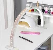 Half Moon Light for Nail Desk with Phone Holder, 28IN ...