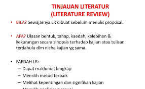 Jika anda belum diberi senarai rujukan rasmi oleh tutor anda rujuk semula teknik yang kami cadangkan sebelum ini. Contoh Penulisan Kajian Literatur Mosaicone
