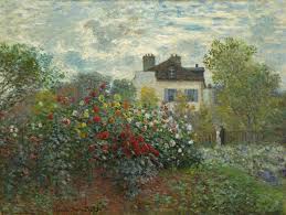 While manet was painting this picture of monet with. The Artist S Garden In Argenteuil A Corner Of The Garden With Dahlias Claude Monet Artwork On Useum