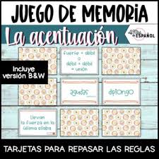 10 juegos tradicionales con sus reglas:1) el gato y el ratón: Juego De Memoria Acentuacion Spanish Accents Memory Game Teacherspayteachers