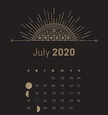 Moon Calendar July 2020 With Full And New Moon Phases In 2020 July Calendar Moon Phase Calendar Moon Calendar