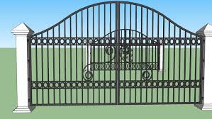 Visualizacao Grande Do Modelo 3d De Modern Steel Gate Steel Gate Iron Gate Iron Doors