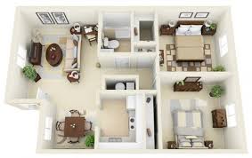2 bedroom house plans are a popular option with homeowners today because of their affordability and small footprints (although not all two bedroom 2 bedroom floor plans boast cozy living spaces with little maintenance requirements. 2 Bedroom Apartment House Plans Denah Lantai Rumah Desain Rumah Kecil Denah Rumah 3d
