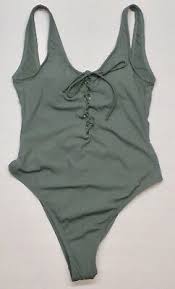 Womens Army Green Ribbed One Piece Swimsuit Bikini By Xhilaration Sizes S L Xl Ebay